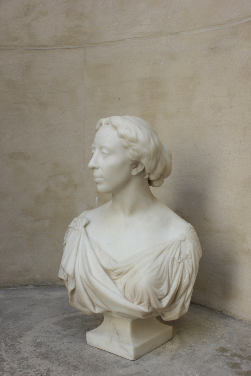 Aimé Millet - Buste de Pauline Viardot en costume tragique d’Orphée - 1864.-photo-3