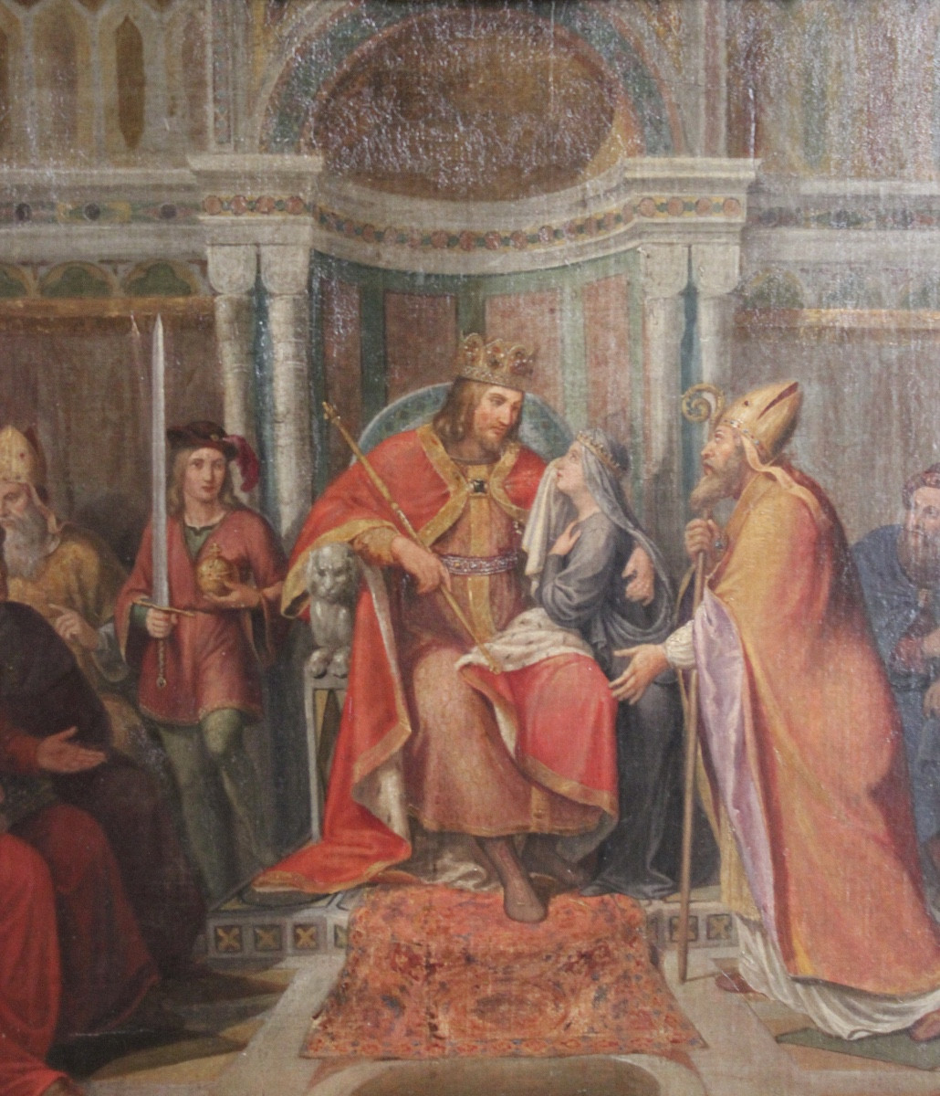 Sainte Isbergue, sœur de Charlemagne, recevant de Saint Venant le conseil d’entrer en religion-photo-3