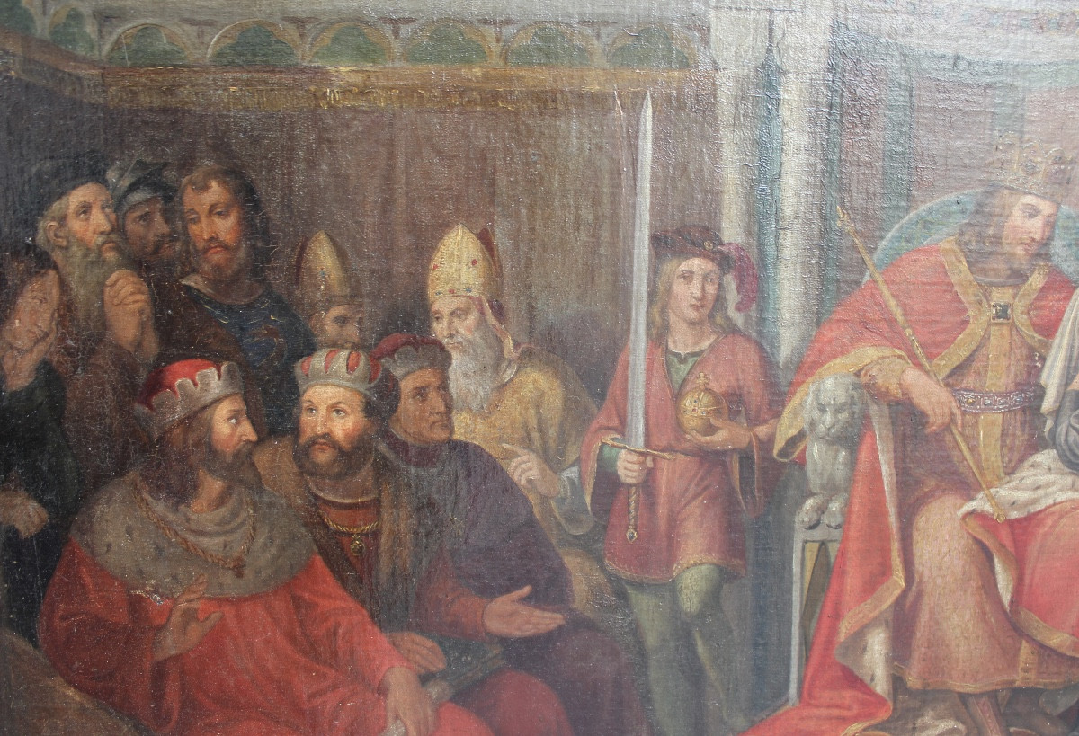 Sainte Isbergue, sœur de Charlemagne, recevant de Saint Venant le conseil d’entrer en religion-photo-1