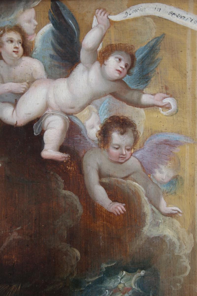 Flemish School Of The XVIIᵉ Century, After Rubens - The Adoration Of The Shepherds - Oil On Panel-photo-4