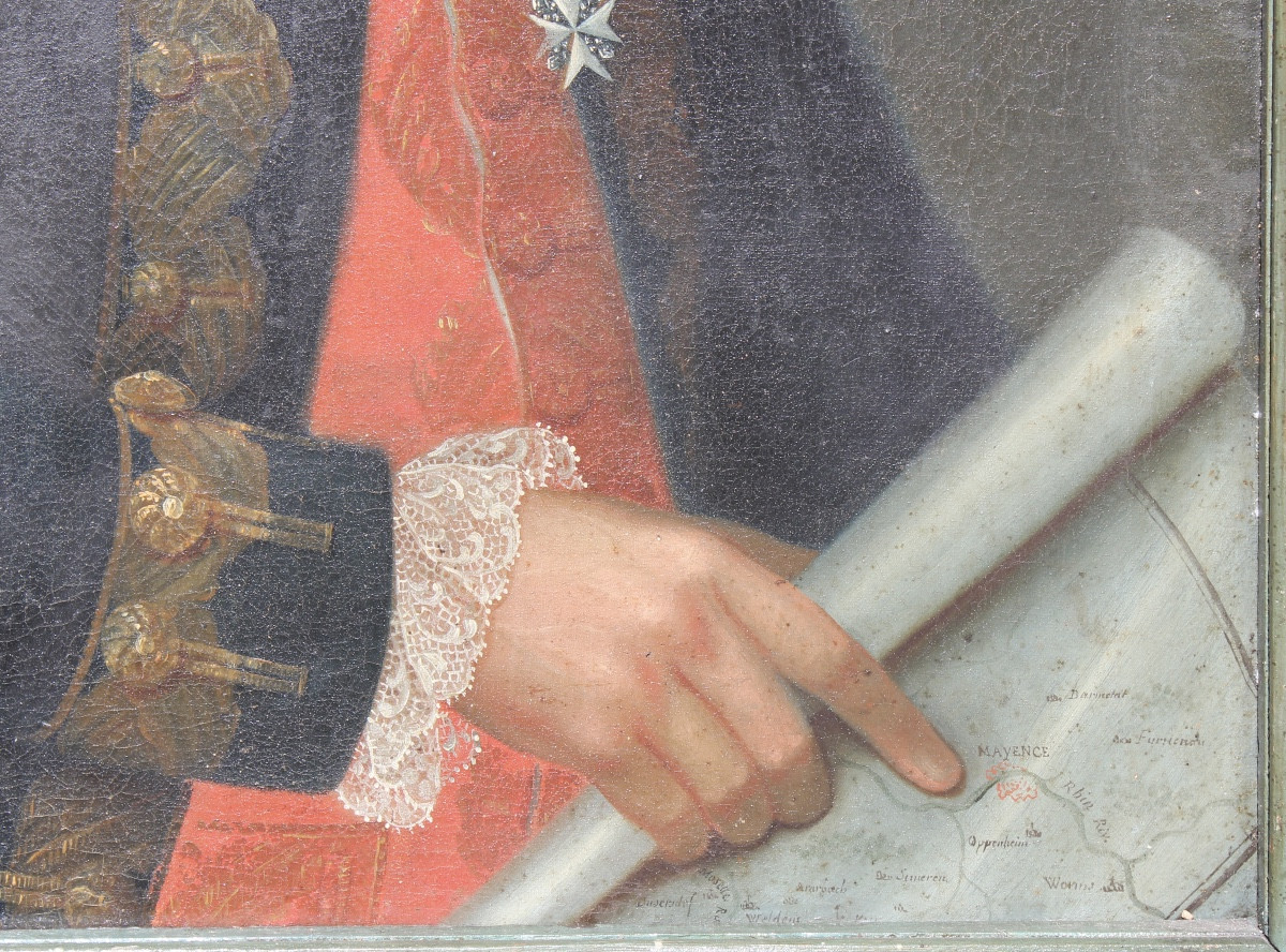 German School, XVIIIᵉ C. - Portrait Of A Knight Of The Order Of Malta, City Of Mainz-photo-3