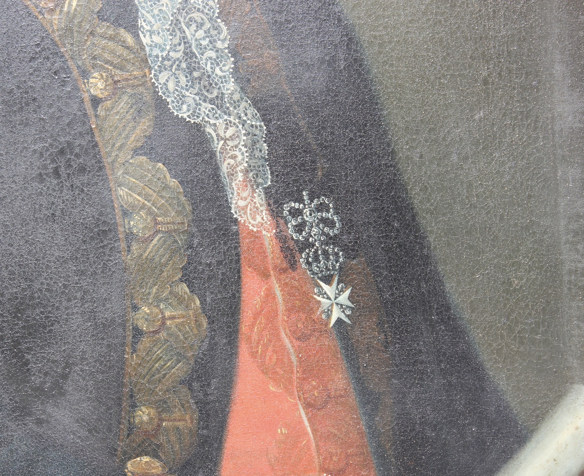 German School, XVIIIᵉ C. - Portrait Of A Knight Of The Order Of Malta, City Of Mainz-photo-4