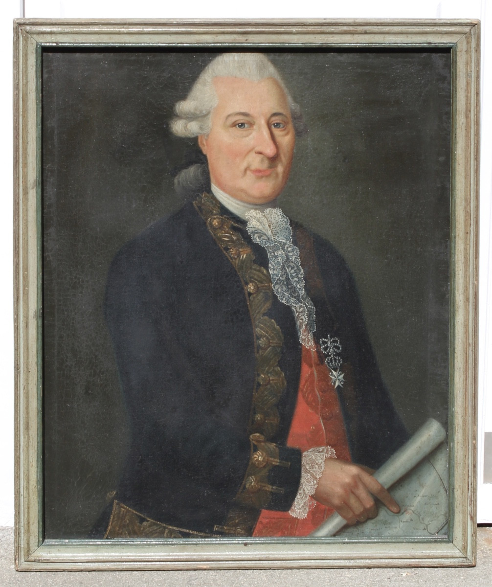 German School, XVIIIᵉ C. - Portrait Of A Knight Of The Order Of Malta, City Of Mainz