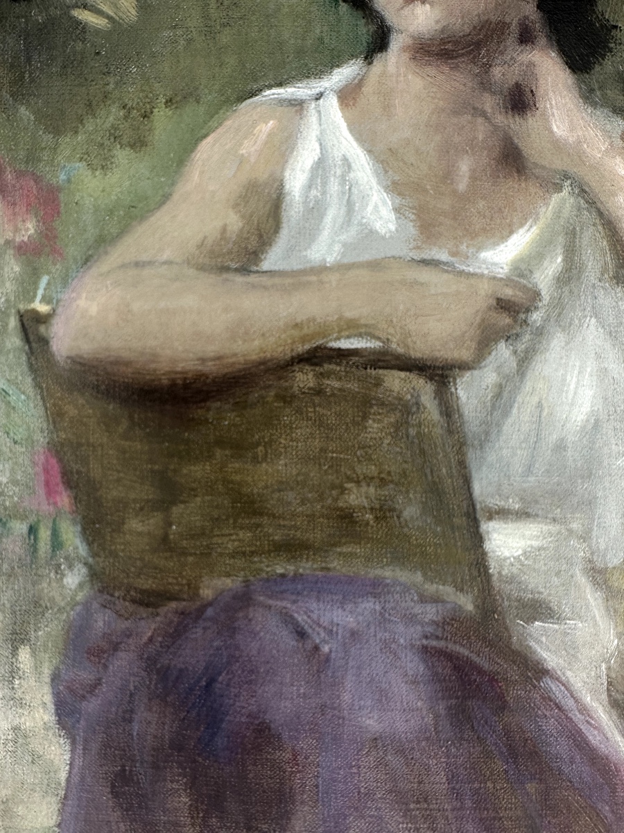 William Bouguereau - Study For 'inspiration' - Oil On Canvas-photo-4