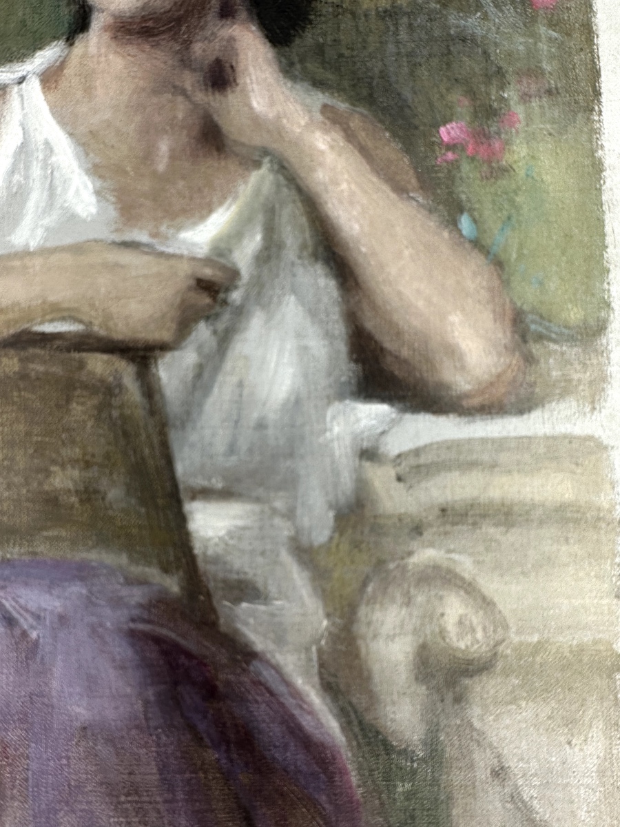 William Bouguereau - Study For 'inspiration' - Oil On Canvas-photo-1