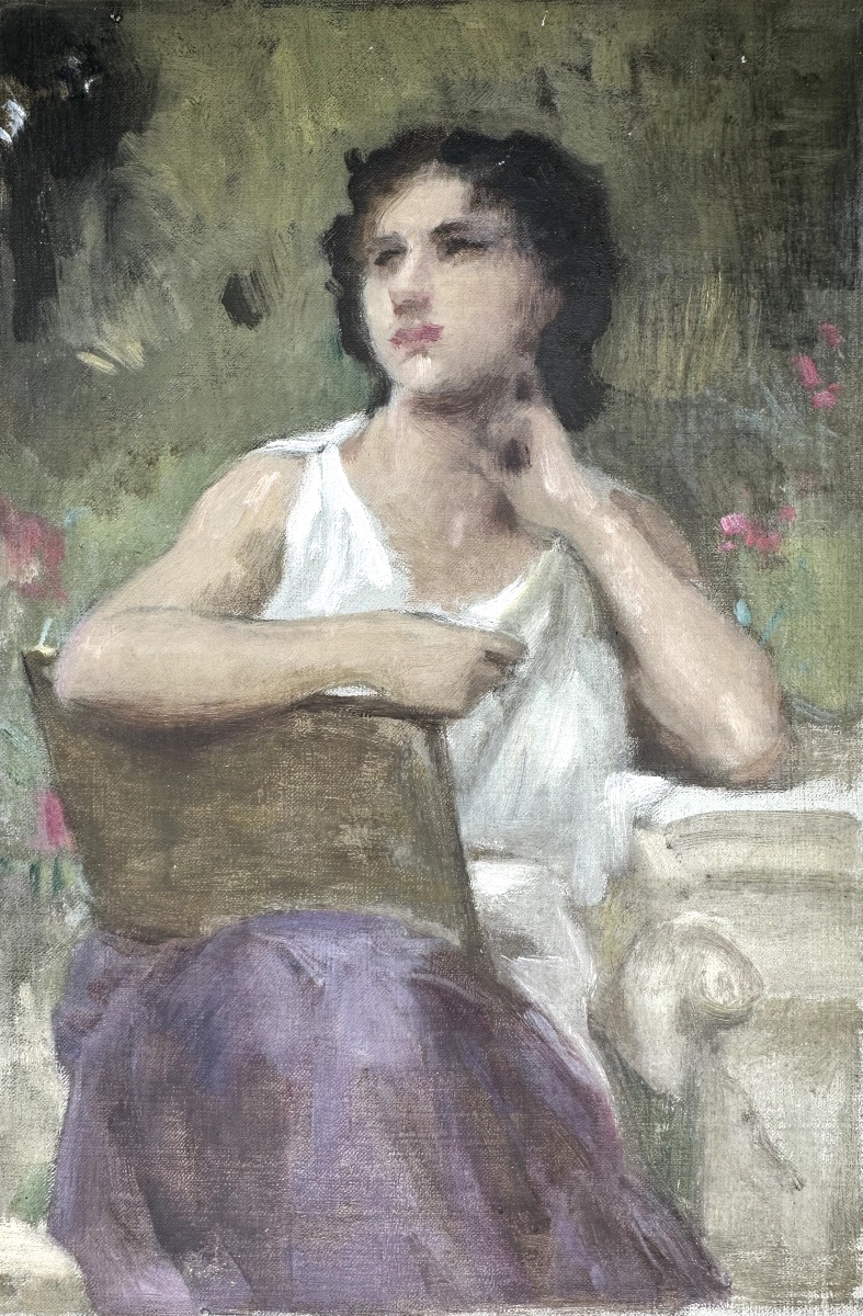 William Bouguereau - Study For 'inspiration' - Oil On Canvas