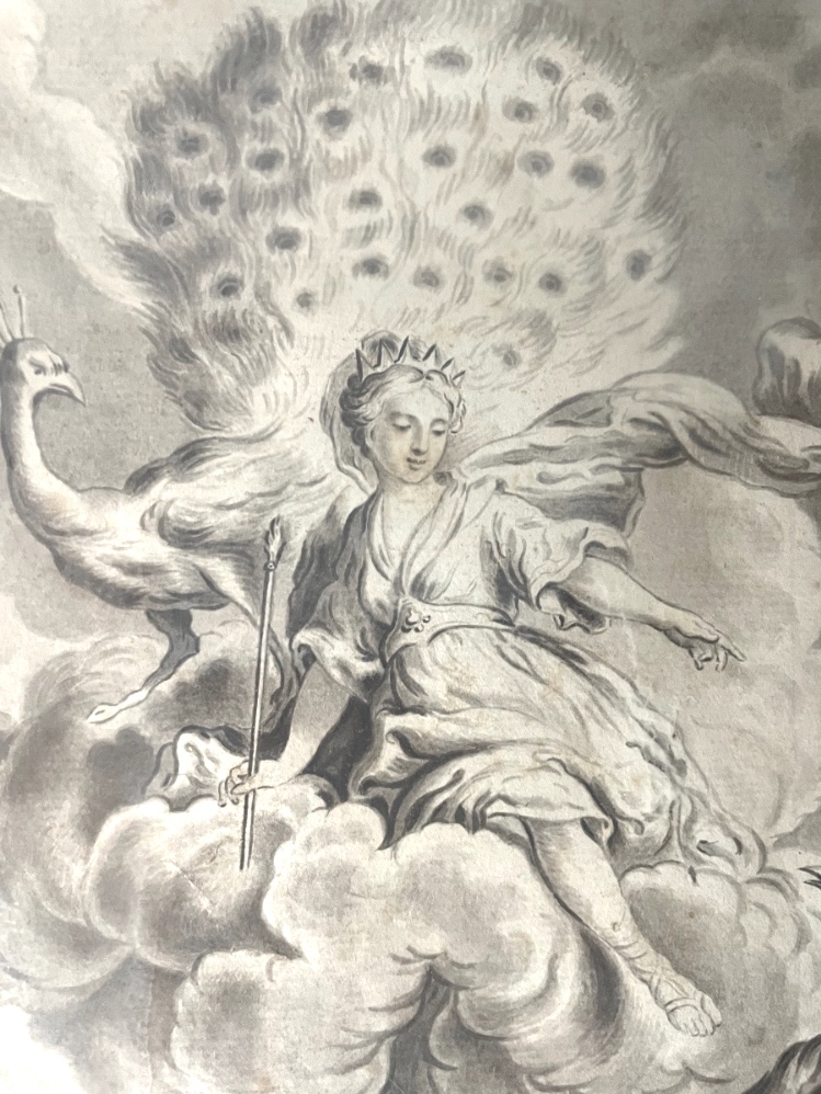 C.-H. Cochin (d’après), XVIIIe s. – Le Paon se plaignant à Junon – Dessin-photo-3