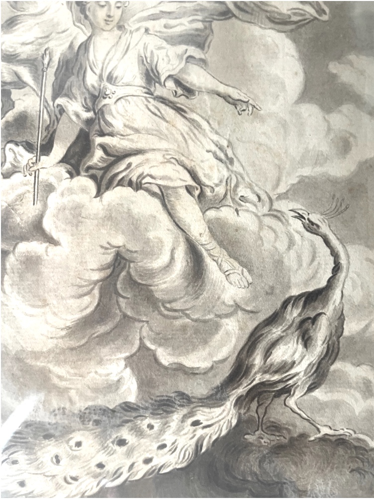 C.-H. Cochin (d’après), XVIIIe s. – Le Paon se plaignant à Junon – Dessin-photo-4