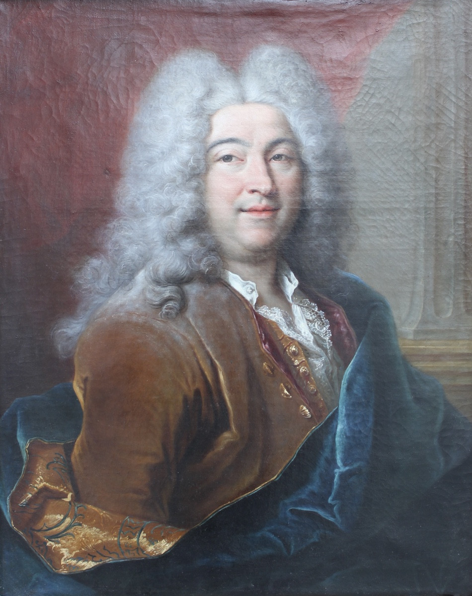 Jean-baptiste Oudry - Portrait Of A Man - Oil On Canvas-photo-2