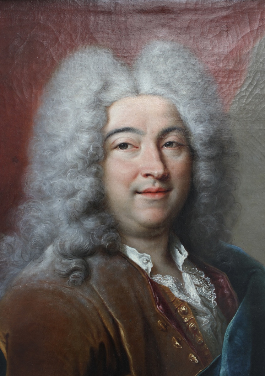 Jean-baptiste Oudry - Portrait Of A Man - Oil On Canvas-photo-3