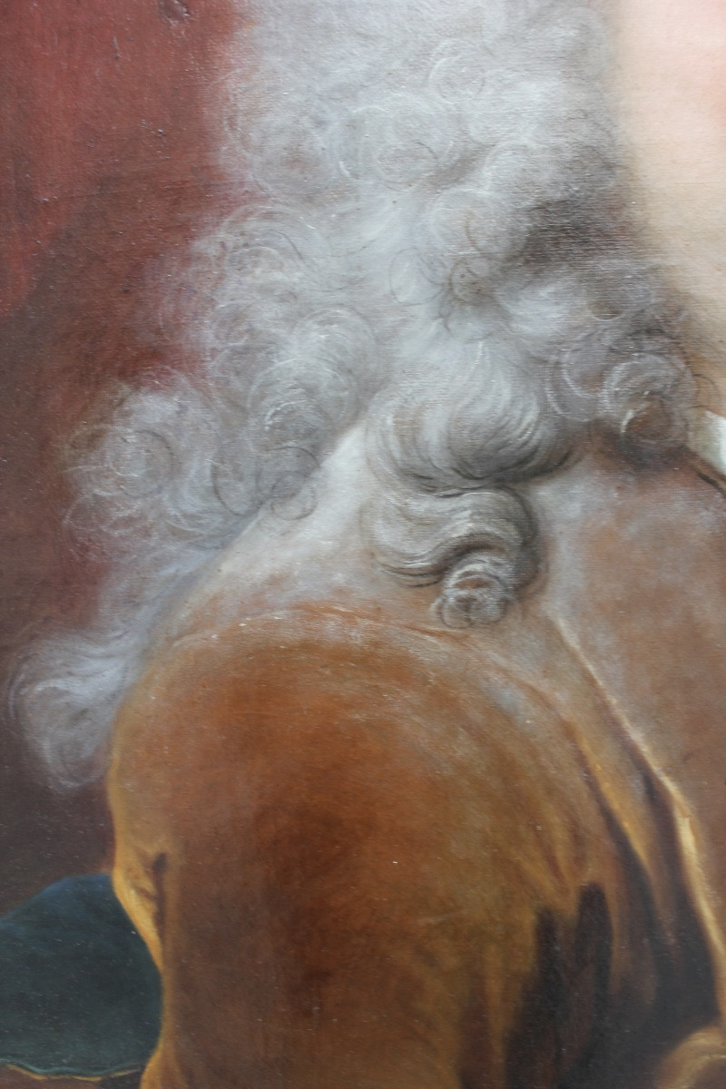 Jean-baptiste Oudry - Portrait Of A Man - Oil On Canvas-photo-1