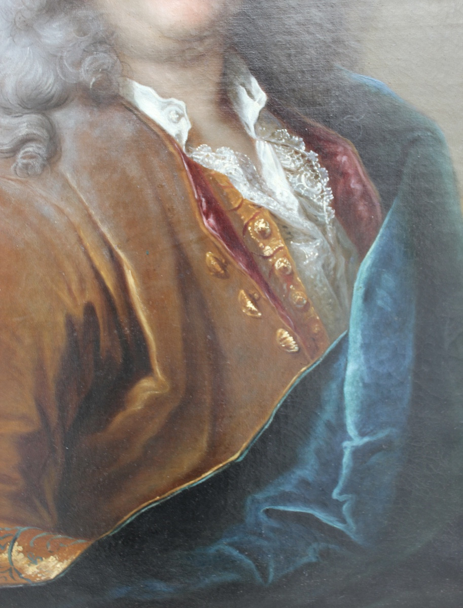 Jean-baptiste Oudry - Portrait Of A Man - Oil On Canvas-photo-2