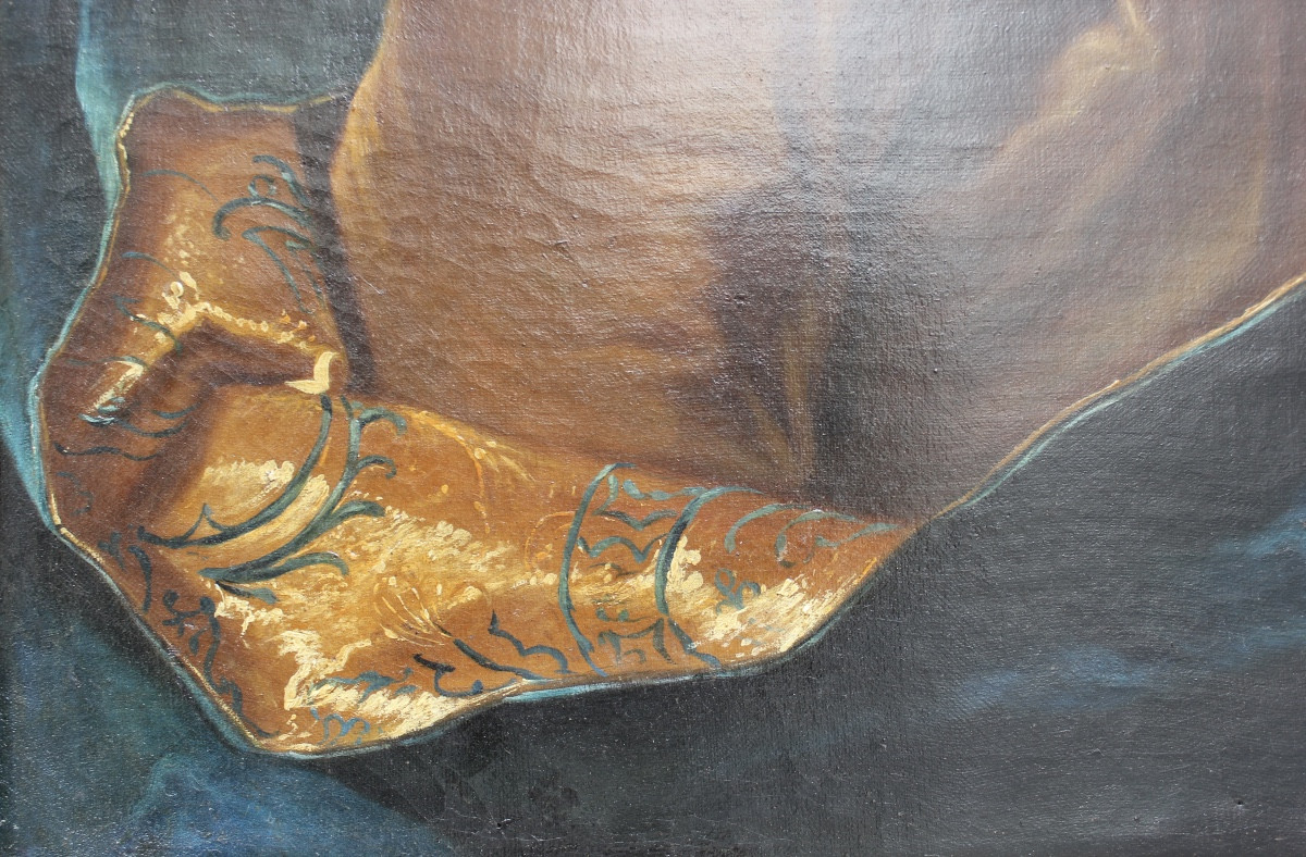 Jean-baptiste Oudry - Portrait Of A Man - Oil On Canvas-photo-3