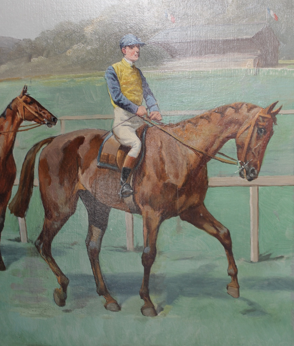 Charles De Condamy - The Jockeys - Oil On Panel-photo-3