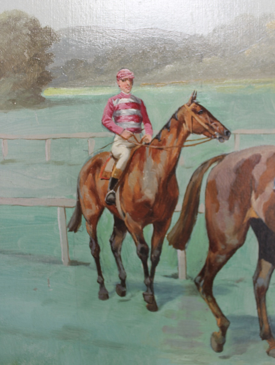 Charles De Condamy - The Jockeys - Oil On Panel-photo-4