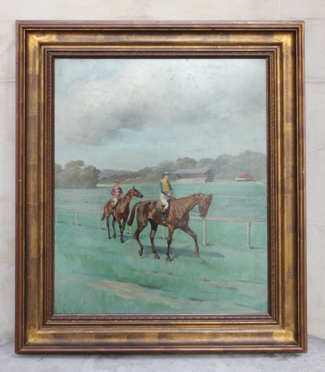 Charles De Condamy - The Jockeys - Oil On Panel