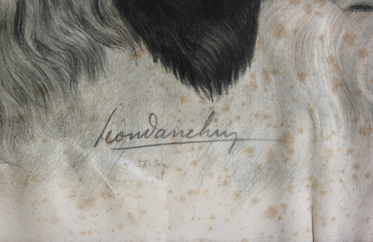 Léon Danchin - The Three Dogs - Engraving-photo-3