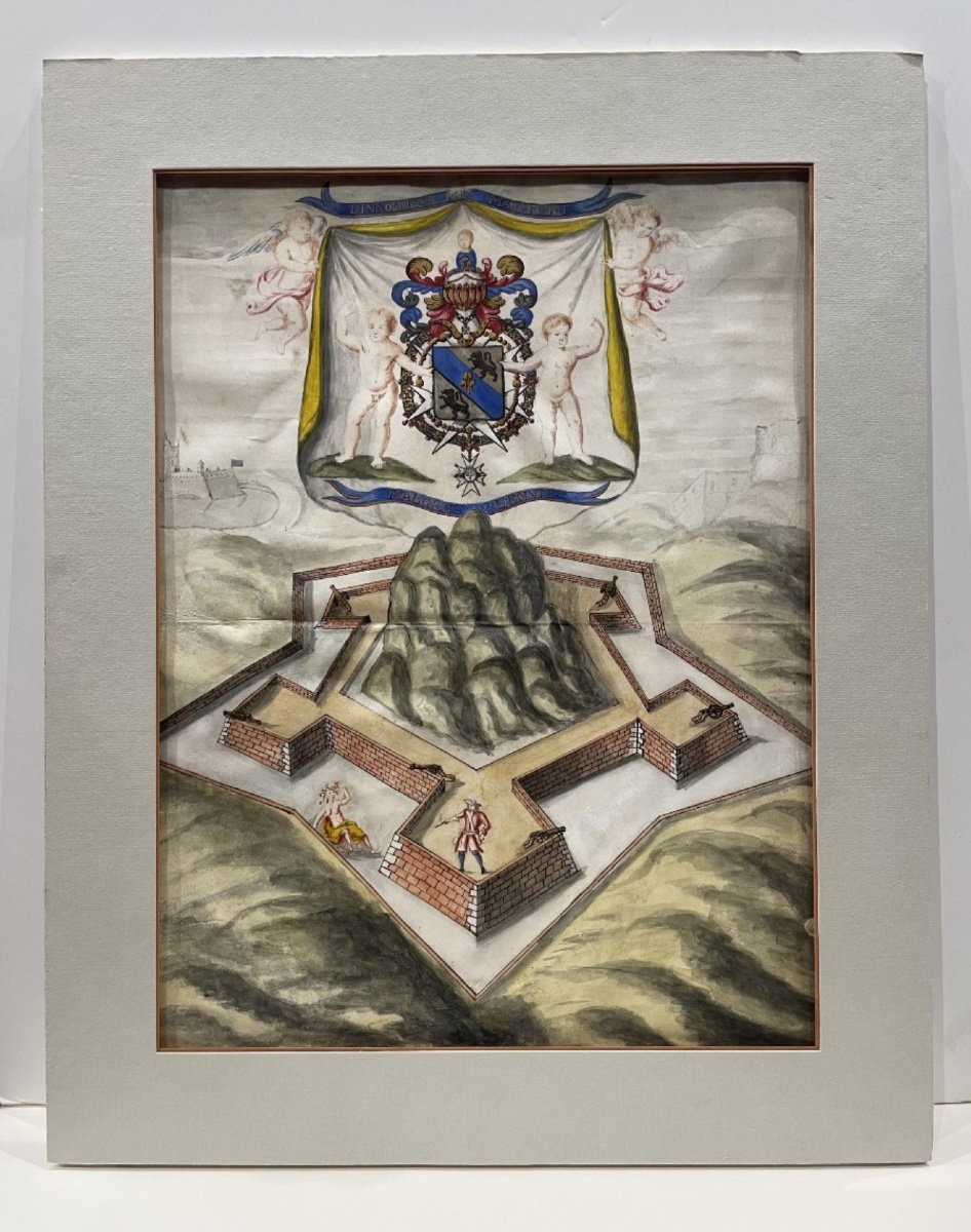 École Française du XVIIe siècle - Armoirie de H.R. de Besson de Rozéfort - Aquarelle-photo-4