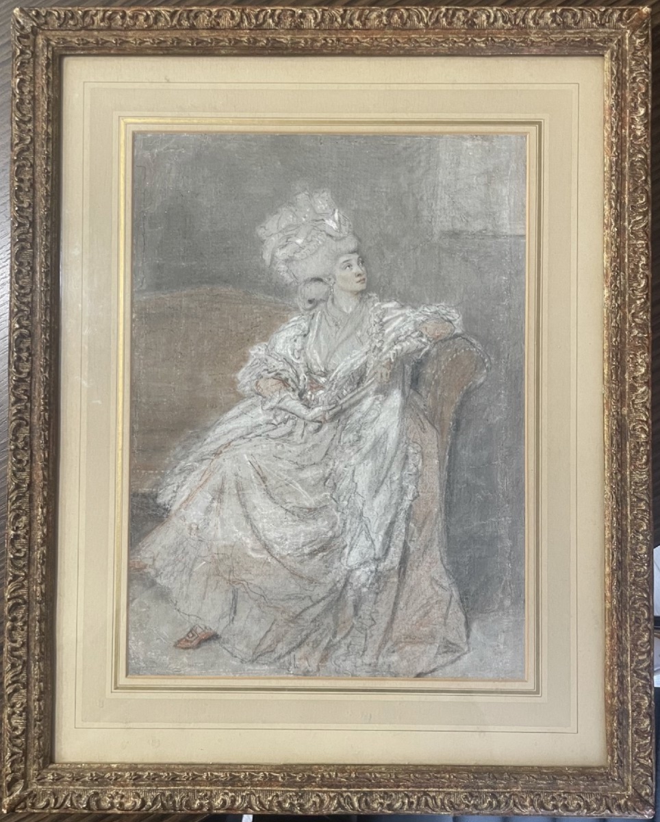 Louis Roland Trinquesse (attribué a) - Une élégante assise - technique mixte 