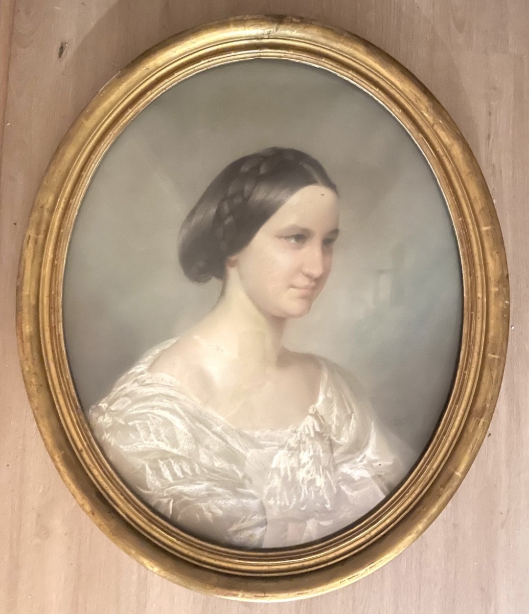 Madame la baronne de Lage - Portrait de la baronne Alfred Durrieu, en 1858 - Huile sur toile 