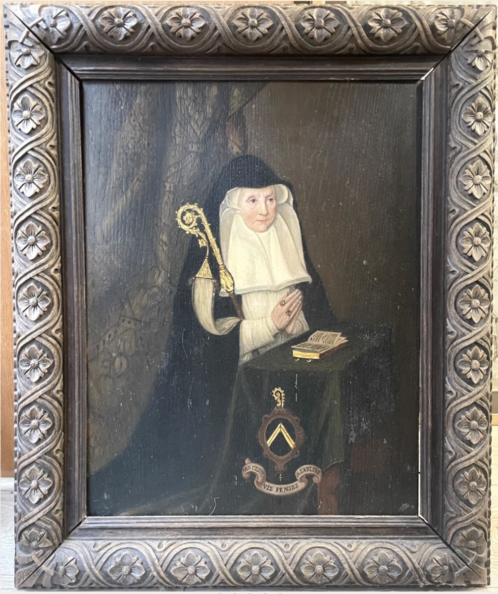 19th Century French School - Portrait Of Anne De Lattre, Abbess Of Notre-dame De Beaulieu
