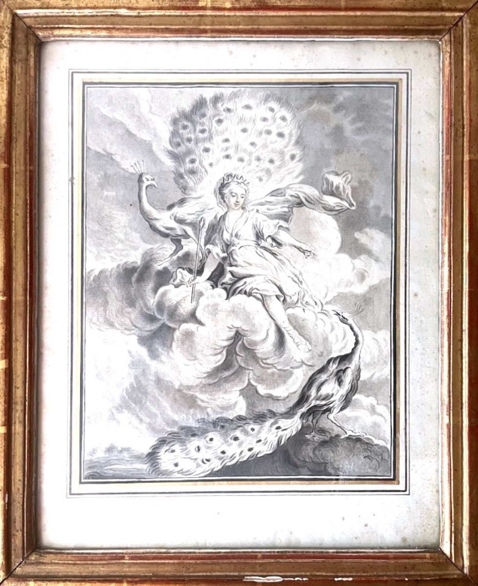 C.-H. Cochin (d’après), XVIIIe siècle - Le paon se plaignant a Junon - Dessin-photo-2