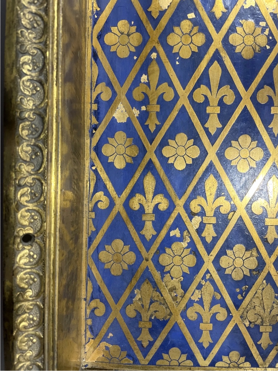 Niche fleurdelisée du XIXe siècle en bronze a patine dorée -photo-2