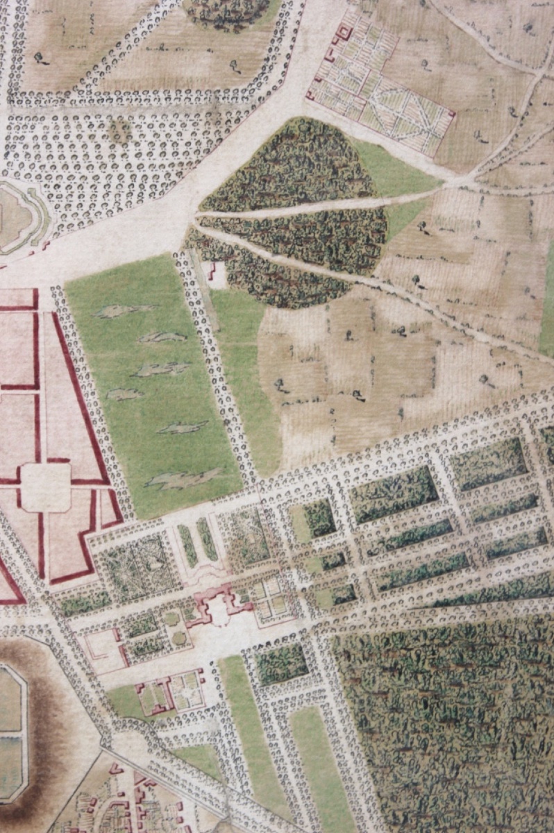 École française du XVIIIe siècle - Plan de Versailles, 1768 - Encre et aquarelle -photo-1