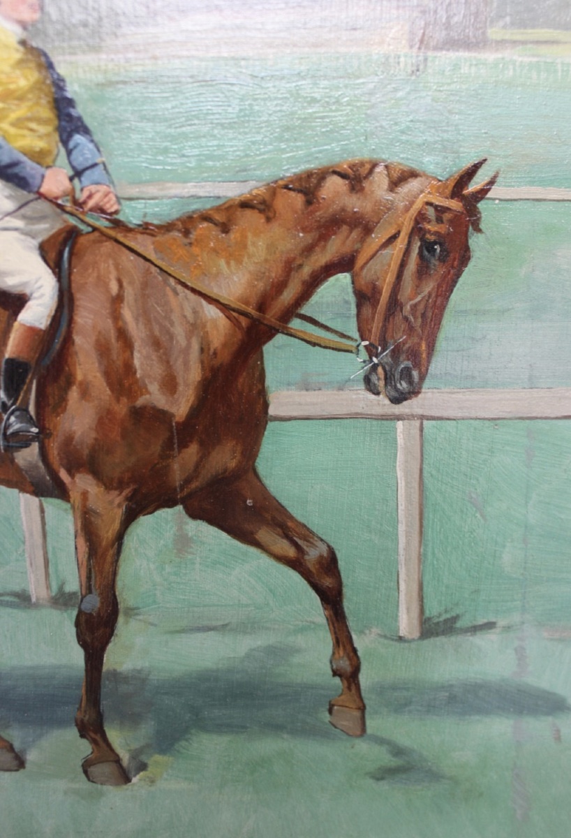 Charles de Condamy - Les jockeys - Huile sur toile -photo-2