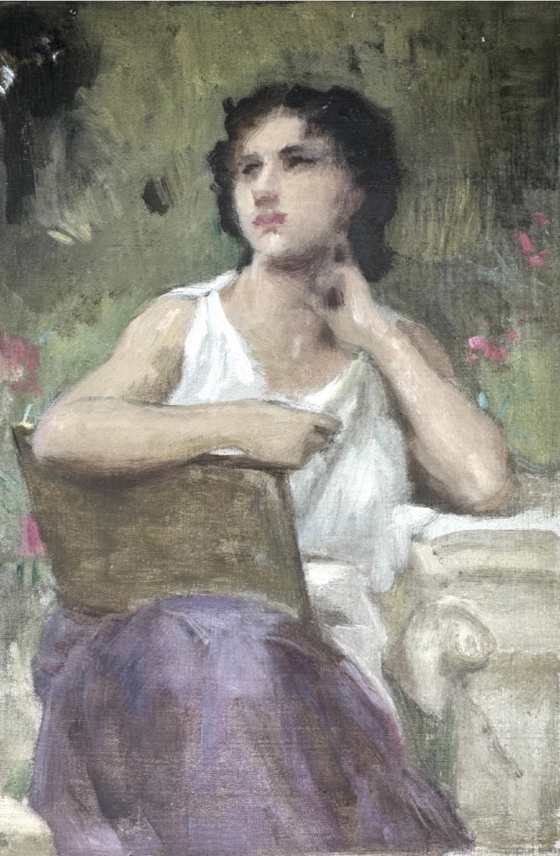 William Bouguereau - Etude pour « Inspiration » - Huile sur toile -photo-2