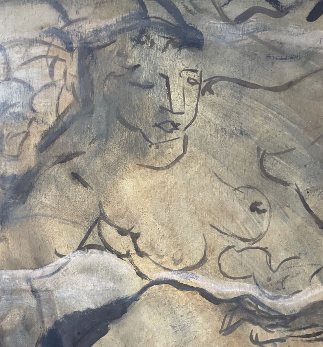 Jean Souverbie - Three Reclining Women - Oil On Canvas-photo-2