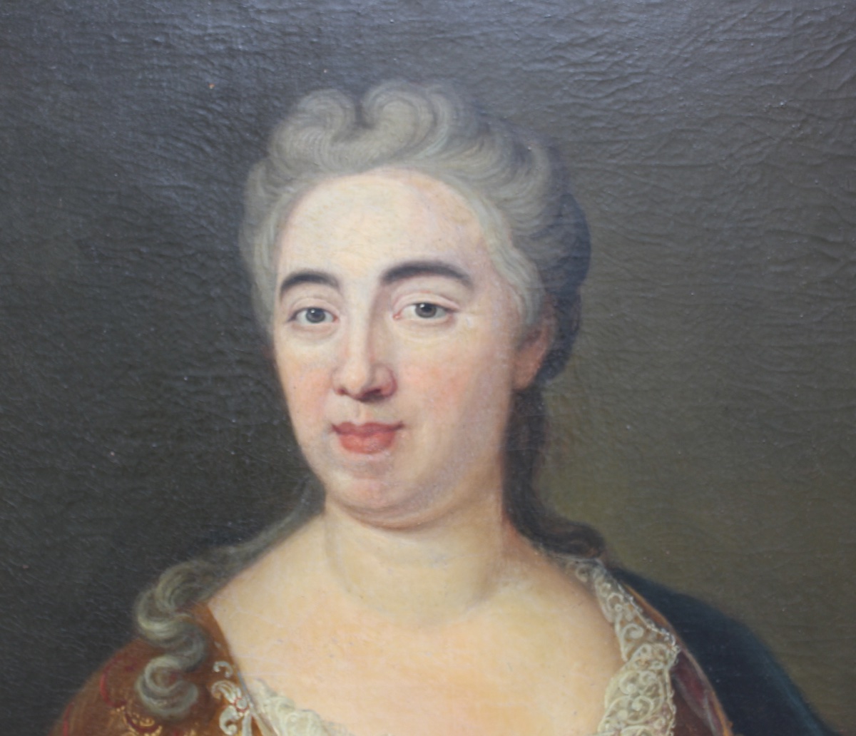 18th-century French School - Portrait Of A Lady Of High Society - Oil On Canvas-photo-2