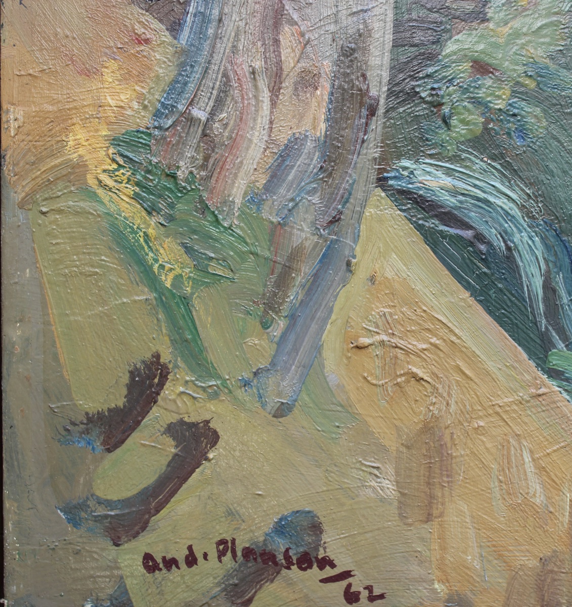 André Planson - Vue du village de Crouttes (près de lisieux) - Huile sur toile -photo-3