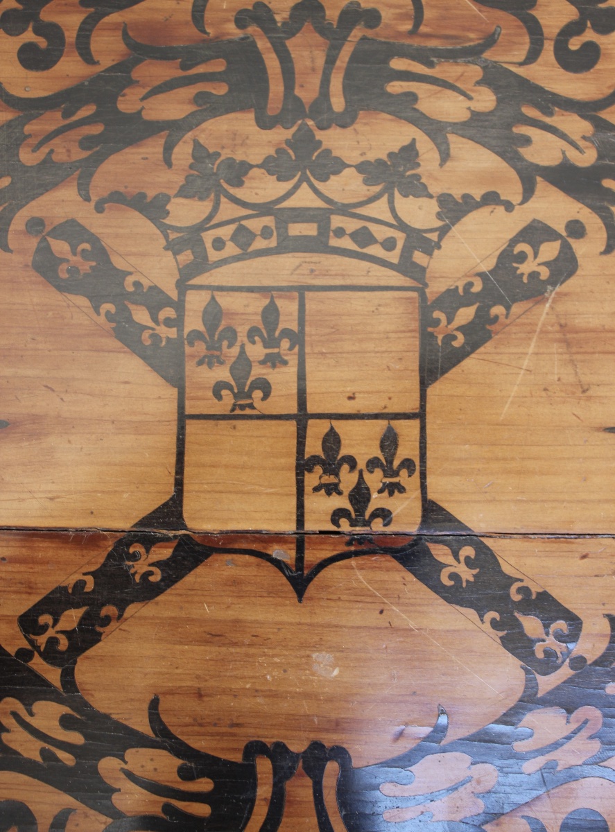 Coffre milieu XVIIe s. - Aux armes de César d'Albret - Marqueterie d'ébène-photo-3