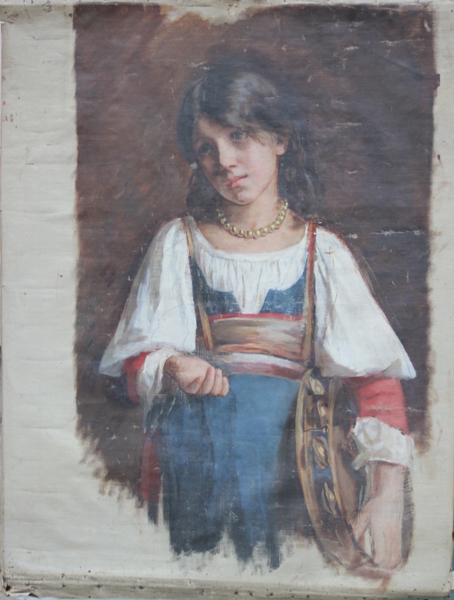 Pauline Laurent (1850–1941) — Sketch For *la Poverella!* — Oil On Canvas