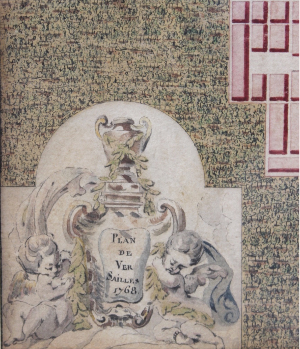18th-century French School - Map Of Versailles, 1768 - Ink And Watercolor-photo-3