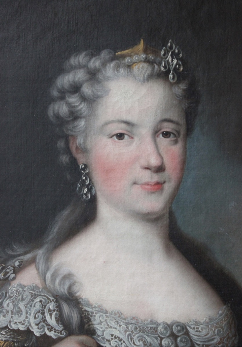 Carle Van Loo's Studio – Portrait Of Marie Leszczynska – Oil On Canvas-photo-3