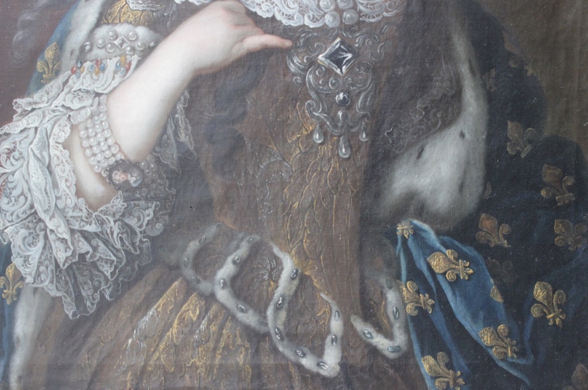 Carle Van Loo's Studio – Portrait Of Marie Leszczynska – Oil On Canvas-photo-4