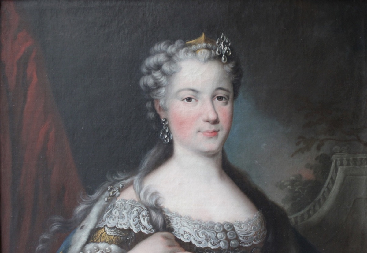 Carle Van Loo's Studio – Portrait Of Marie Leszczynska – Oil On Canvas-photo-1