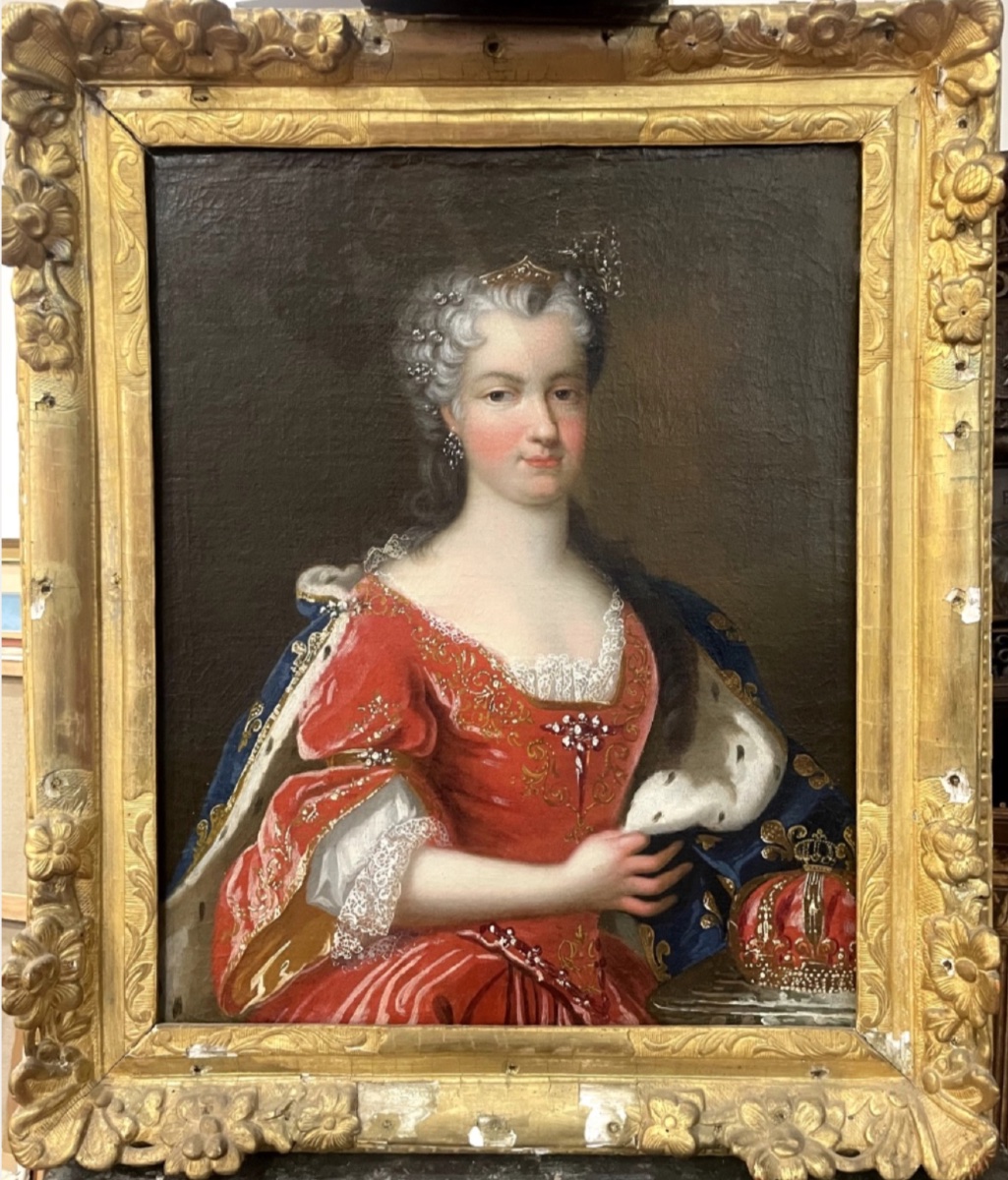18th-century French School - Portrait Of Queen Marie Leszczyńska (1703–1768)-photo-2