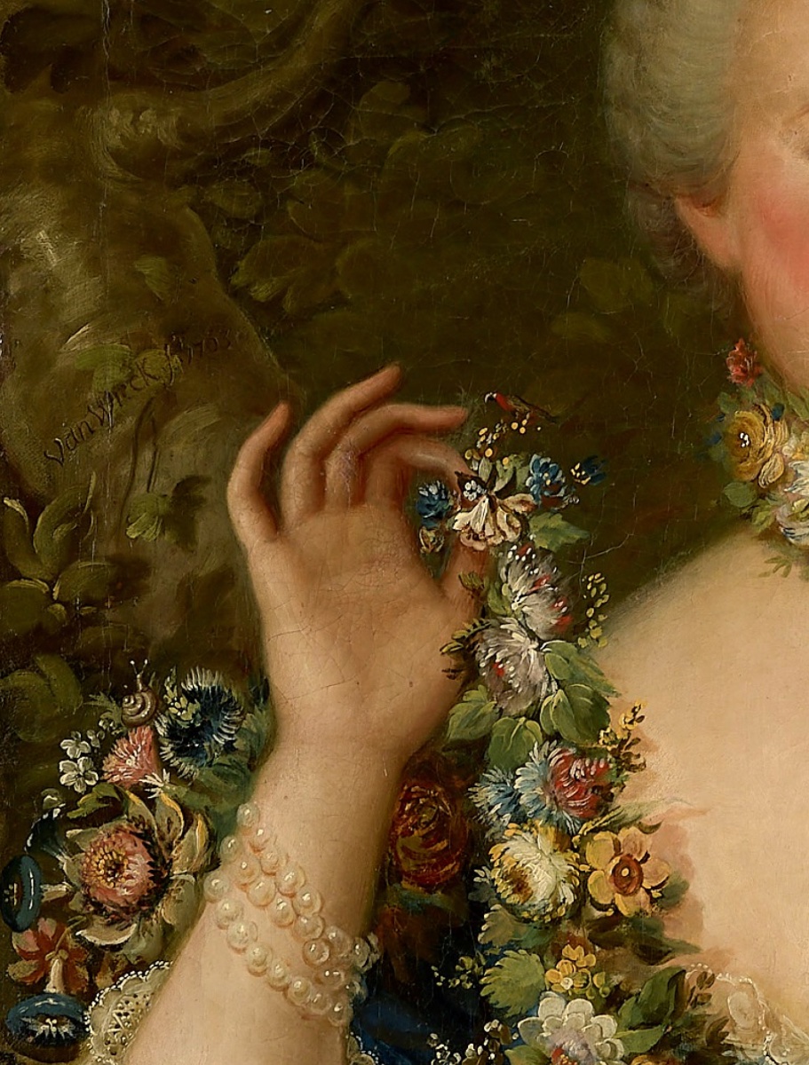 Van Wieck, 1763—portrait Of Baroness Louise De Saurin De Murat (née De Palihès) As Flora.-photo-3