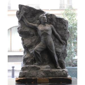 Socialist Realism, 1949 - Statue Of A Polish Worker - Coal