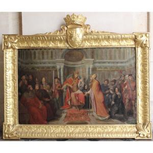 Sainte Isbergue, sœur de Charlemagne, recevant de Saint Venant le conseil d’entrer en religion