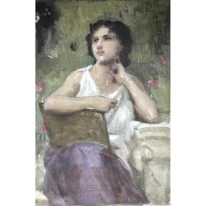 William Bouguereau - Etude pour 'inspiration' - Huile sur toile