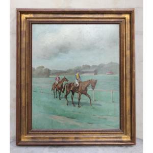 Charles De Condamy - The Jockeys - Oil On Panel