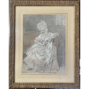 Louis Roland Trinquesse (attribué a) - Une élégante assise - technique mixte 