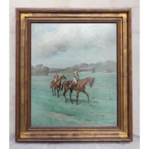 Charles Ferdinand de Condamy - Les jockeys - Huile sur panneau 