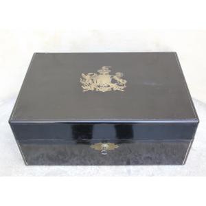 19th-century Chest—bearing The Coat Of Arms Of The Ney Family, Duke Of Elchingen, Prince Of Moskowa—ebony