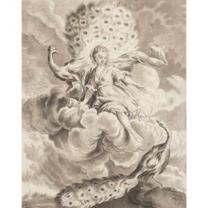 18th-century French School — The Peacock Complaining To Juno — Drawing On Paper