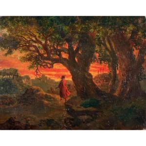 École française du XIXe s. - La mort de Judas - Huile sur panneau